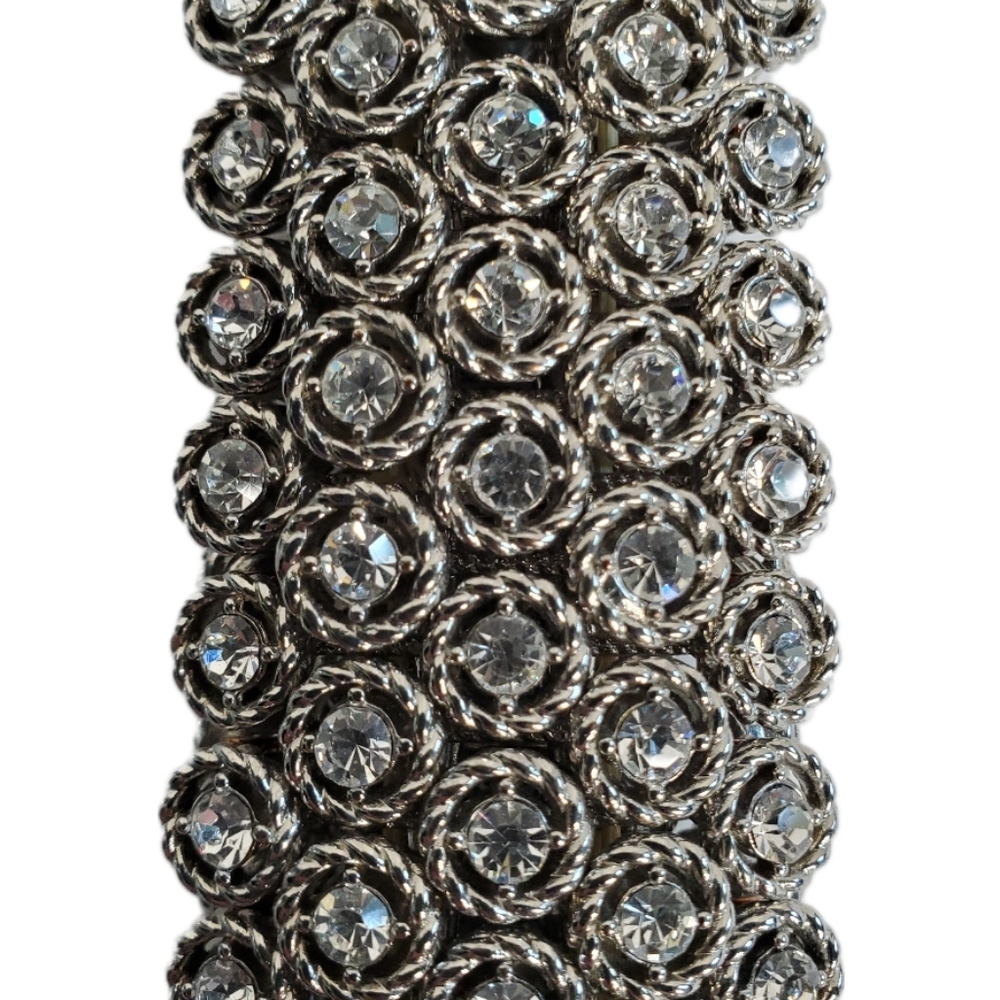Crystal Stretch Flex Elastic Statement Bracelet - image 1